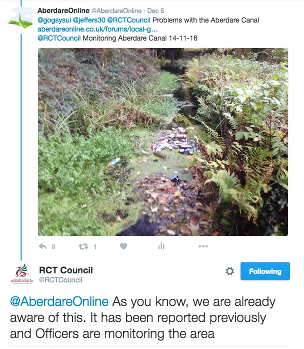 Problems with Aberdare Canal