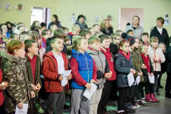 Christmas carols in Cwmaman’s new community primary school