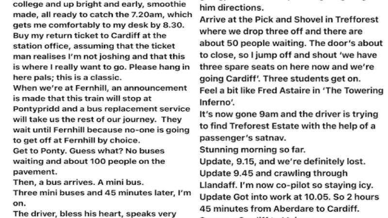 The ongoing saga of attempting to use Public transport in Cynon Valley