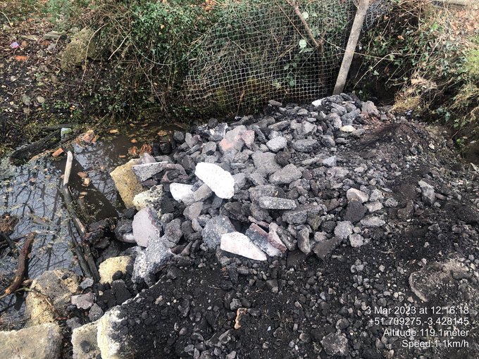 What is RCT Council using for infill next to Cwmbach Wetlands