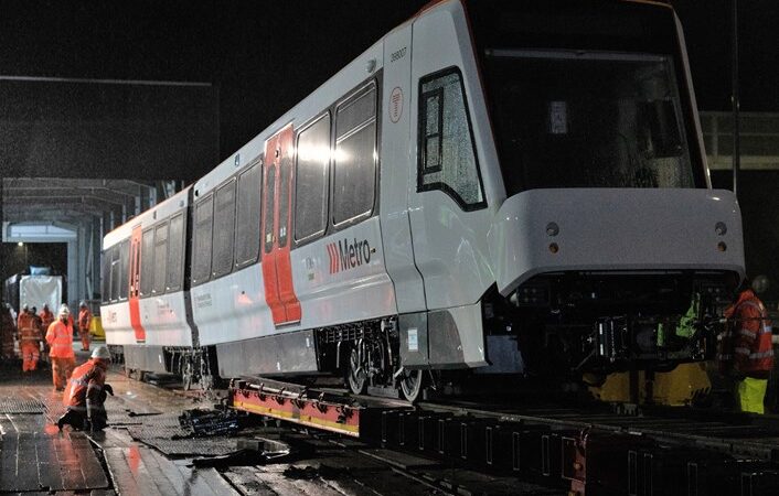 First South Wales Metro tram train arrives at the new depot