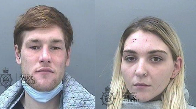 Luke Moran from Aberdare and Courtney Peach from Hirwaun was sentenced for a knifepoint robbery at Aberamman Store
