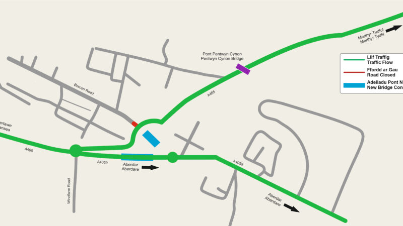 A465 Overnight Temporary Traffic Management. 18 and 19 August 2023.