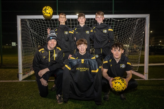 A newly formed under 16’s football team from Aberdare has received a helping hand this Christmas.