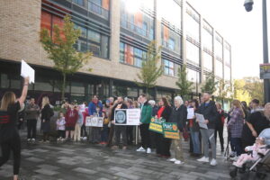 Protest Held Against Rhondda Cynon Taf Councillors School Transport Cuts